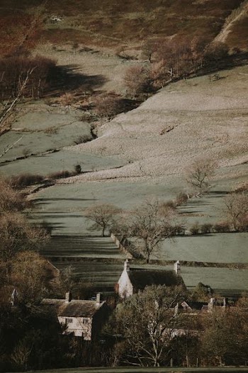 gray and white house in landscape photography