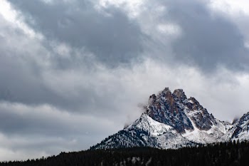 Gray and White Mountain Under Gray Clouds