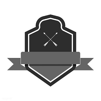 Gray badge embellished with a banner | Free stock vector - 543089