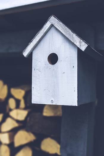 Gray birdhouse