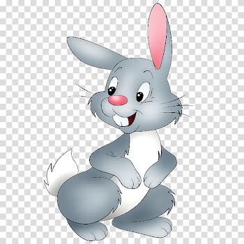 Gray bunny illustration, Easter Bunny Bugs Bunny Hare Rabbit , Cartoon bunny hand painted rabbit gray back transparent background PNG clipart