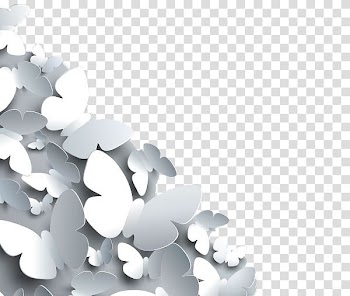 Gray butterfly illustrations, Paper Illustration, White butterfly paper-cut transparent background PNG clipart