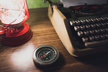Gray Cardinal Direction Compass