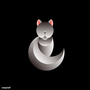 Gray cat geometrical animal design vector | Free stock vector - 520858