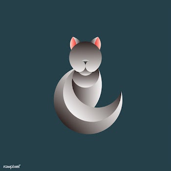 Gray cat geometrical animal design vector | Free stock vector - 520875