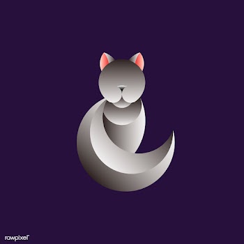 Gray cat geometrical animal design vector | Free stock vector - 520887