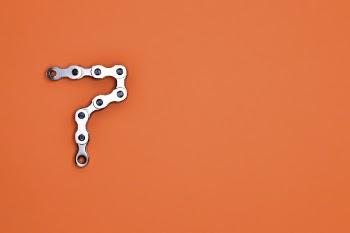 Gray Chain on Orange Surface