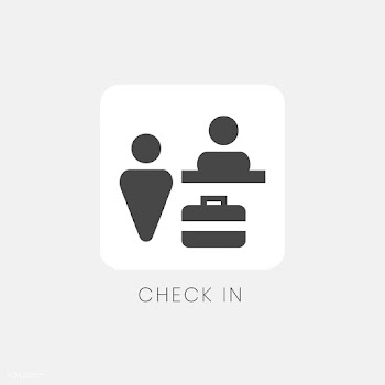 Gray check-in counter icon sign vector | Free stock vector - 538342