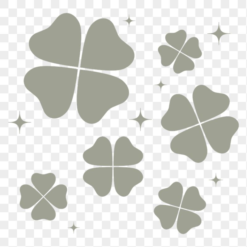 Gray clover png leaves sticker, | Free PNG - rawpixel