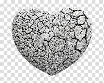 Gray concrete heart illustration, Fractured Heart Ash transparent background PNG clipart