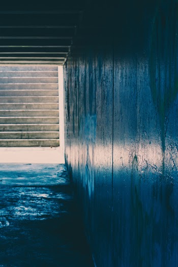 Gray Concrete Staircase View Front Inside Tunnel