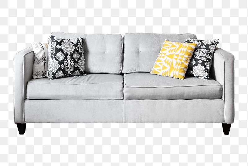 Gray couch png, transparent background | Free PNG - rawpixel