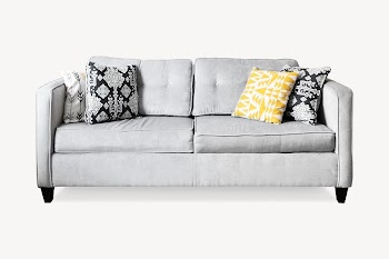 Gray couch with decorative pillows | Free Photo - rawpixel