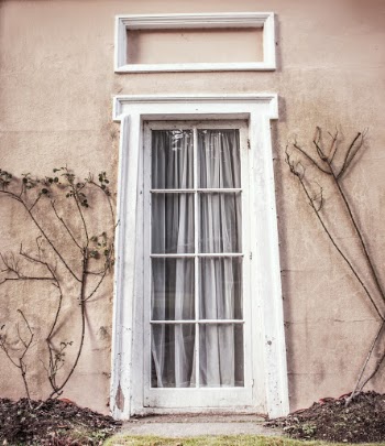Gray Curtain on the Door