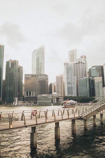 Gray Dock Near High-rise Building