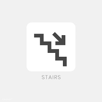 Gray down arrow stairs icon sign vector | Free stock vector - 538347