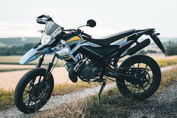 Gray Dual Sport Motorcycle