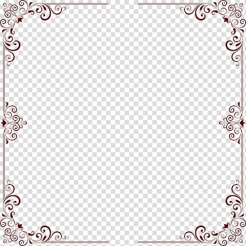 Gray floral frame illustration, Decorative patterns border transparent background PNG clipart