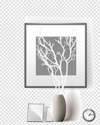Gray frame plant transparent background PNG clipart