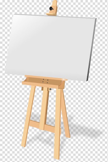 Gray framed whiteboard and beige easel , Canvas Easel , Easel transparent background PNG clipart