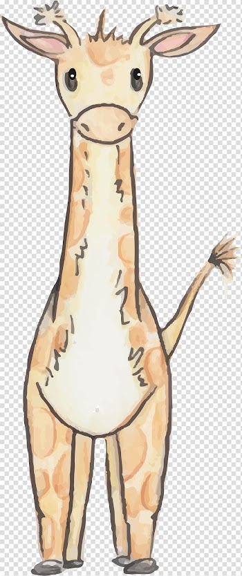 Gray giraffe illustration, Watercolor giraffe transparent background PNG clipart