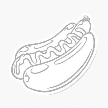 Gray hot dog sticker with white border design element | Free  illustration - 2357135