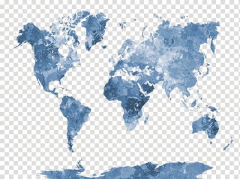 Gray map illustration, World map Watercolor painting AllPosters.com, Beautiful watercolor world map design transparent background PNG clipart