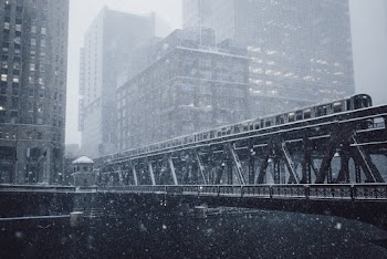 Gray Metal Bridge during Winter Season