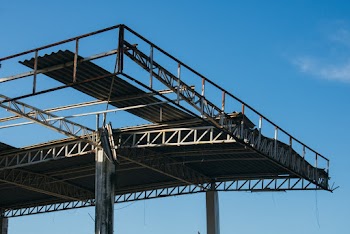 Gray Metal Building Frame