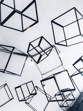 Gray Metal Cubes Decorative