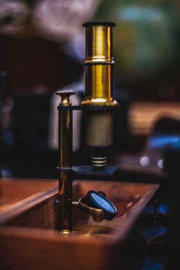 Gray Microscope on Table