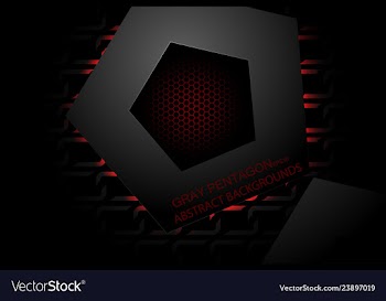 Gray pentagon shapes scene vector image