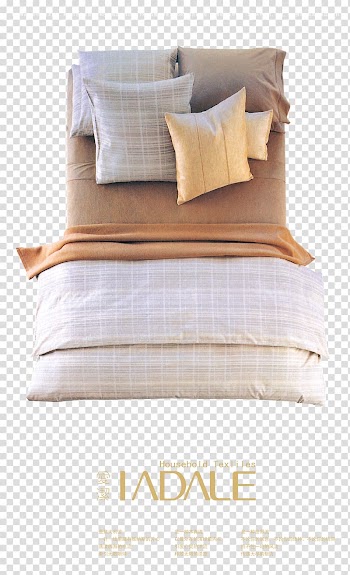 Gray pillows on brown bed with gray comforter, Pillow Mattress Bed frame Blanket, bed transparent background PNG clipart