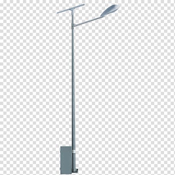 Gray post lamp, Street light Lighting Light fixture Solar lamp, street light transparent background PNG clipart
