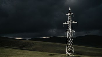 gray power line post