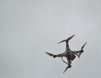 Gray Quadcopter on Flight