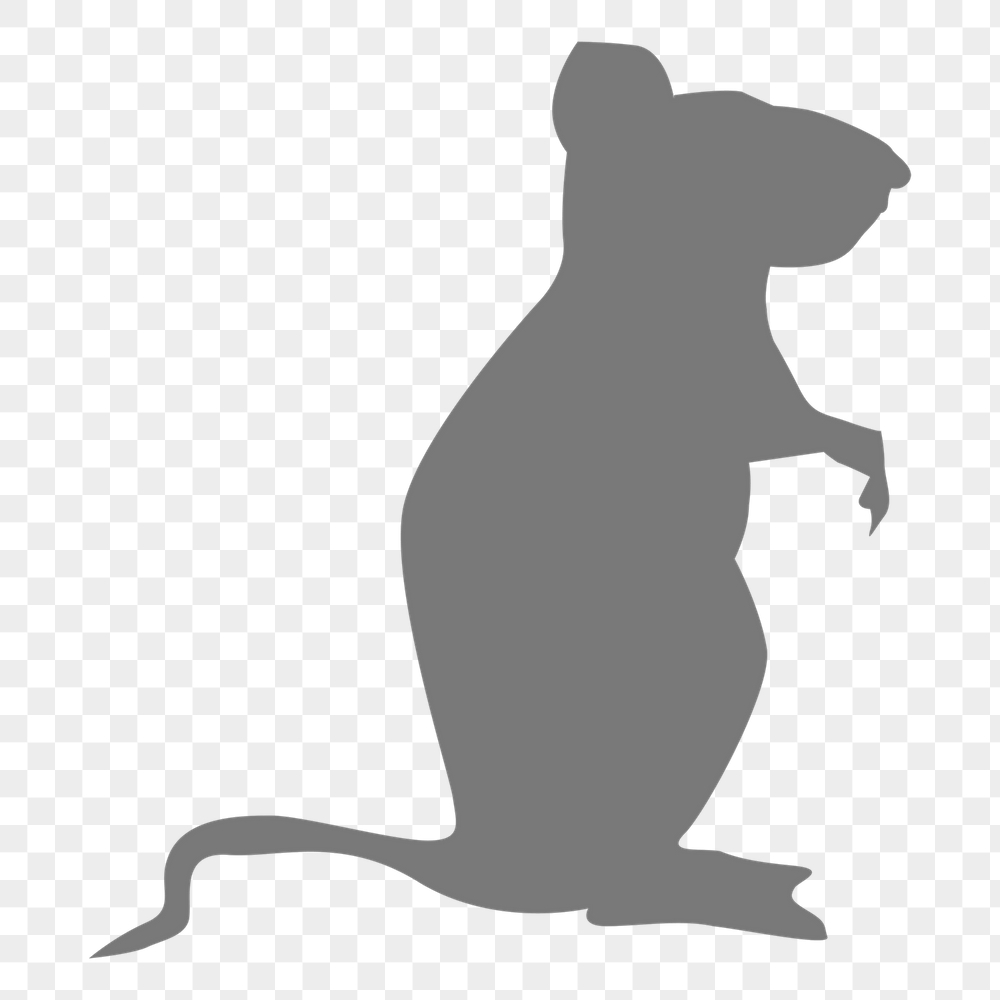 Gray rat png sticker silhouette | Free PNG - rawpixel