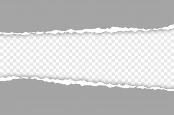 Gray ripped torn paper transparent background Free Vector
