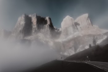 Gray Rock Formation Mountain Covered With Fog