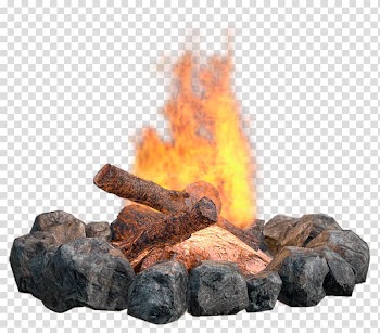 Gray rocks surrounding bonfire, Fireplace Fire pit Campfire Smoke, campfire transparent background PNG clipart