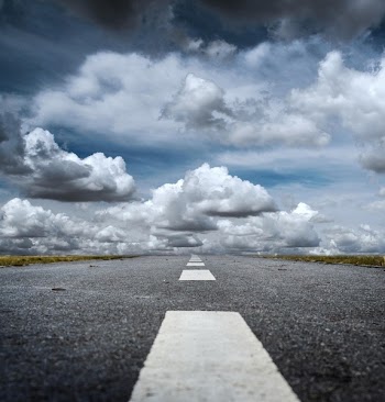 Gray Rolled Asphalt Road With Cumulus Clouds during Day