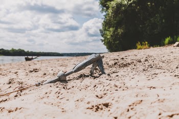 Gray Sand Anchor Near Seashore