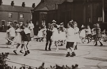 Gray-scale Photo of Children Dancing on Street