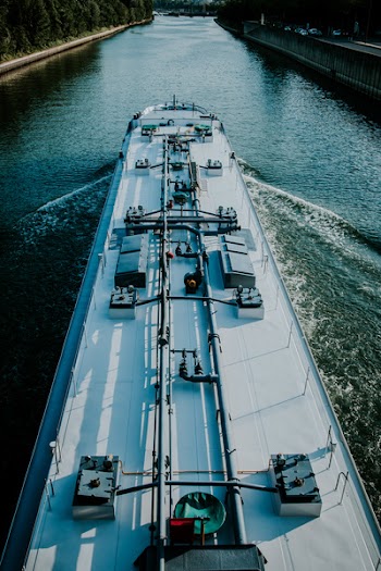 Gray Ship on River