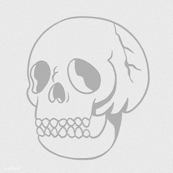 Gray skull sticker design element | Free  illustration - 2360876