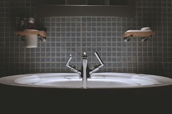 gray steel faucet