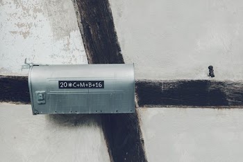 gray steel mailbox