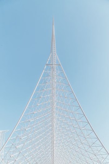gray steel structure scenery