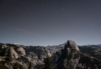 gray stone mountain at nighttime