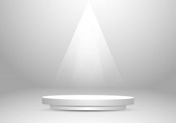 Gray studio background with podium spotlight Free Vector